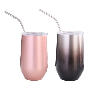 China Sustainable Hot Selling 304 Stainless Steel Tumbler Cup With Lids Vacuum Insulated With Straw Egg Cup for sale