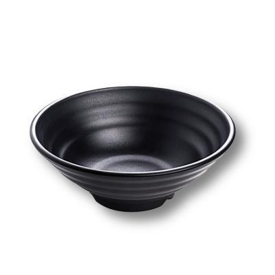 China Hot Sale Japanese Black Noodle Soup Stocked Kitchenware Melamine Serving Crystal Bowl For Restaurant for sale