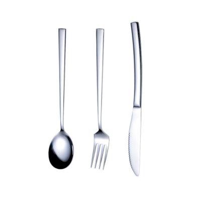 China Amazon Hot Selling Tableware Stocked Spoon 304 Stainless Steel Portable Spoon And Fork Stainless Cutlery Set for sale