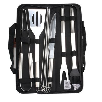 China 2022 Hot Selling Easily Cleaned 9 Pieces BBQ Tool Kit Stainless Steel BBQ Set Grill BBQ Accessories Set BBQ Tools for sale