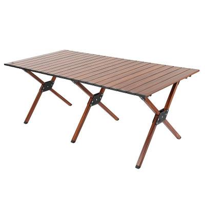 China Picnic Foldable Luxury Outdoor BBQ Cylinder Desktop Portable Folding Wooden Table for sale