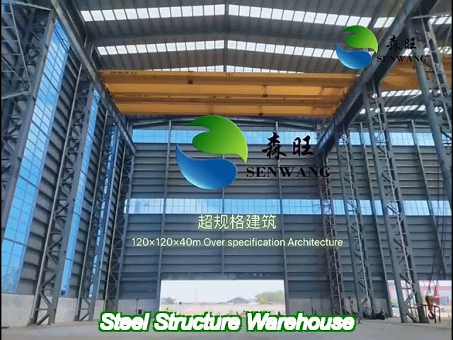 spacious steel frame warehouse with sliding door and durable column main frame