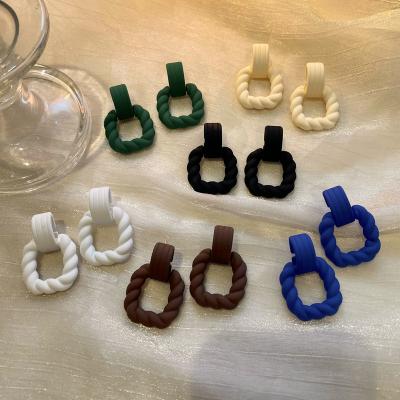 China FASHIONABLE Korean Earrings Jewelry Shape Rectangle Geometric Resin Acrylic Earrings 2021 for sale