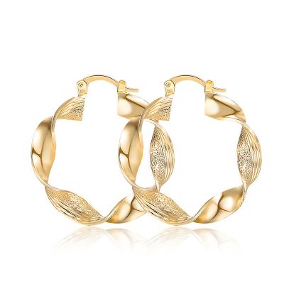 China 2021 Trendy Trendy Women's 18K Gold Hoop Earrings Women's Twisted Hoop Statement Hoop Earrings for sale