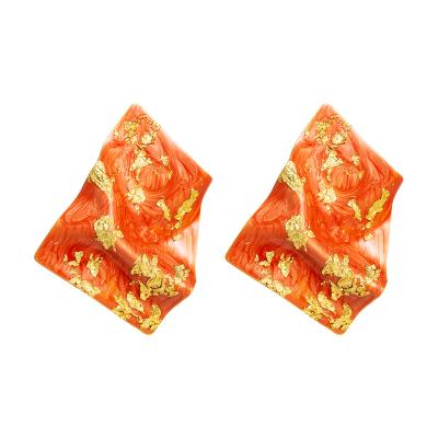 China TRENDY Exaggerated Glitter Sequin Enamel Geometric Stud Earrings Women for sale