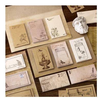 China 60 Sheets Memo Pad Notes Diy Kawaii Scrapbooking Diary Self Adhesive Sticky Planner/Vintage Plants Stickers Pack Natural Stickers Decal for sale