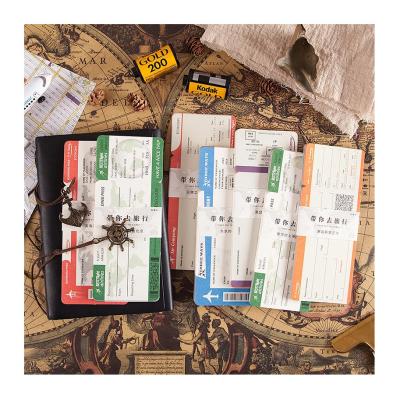 China Self Adhesive Sticky Memo Pads Notes Plane Ticket Take You To Travel Diary Scrapbooking Stickers Office School Stationery Memo Pad for sale