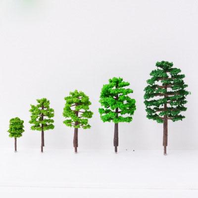 China Cartoon Toy Artificial Miniature Tree Scenery Railroad Decoration Landscape Props Building Toys For Children for sale