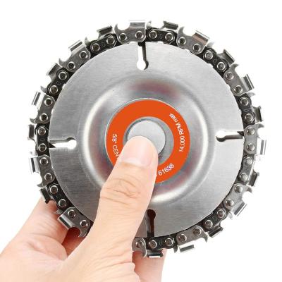 China Alloy Steel 22 Teeth Mill Chain Wheel Circular Saw Blade 4 Inch For Angle Grinder Wood Carving Cutting Disc Power Tools for sale