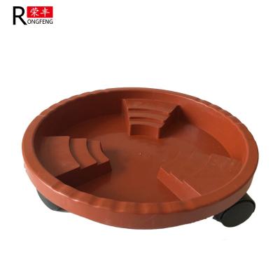 China 40cm 44cm 50cm Circular Plastic Plant Pot Trays With Rollers for sale