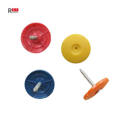 China Carbon Steel Plastic Cap Roofing Nails Concrete Insulation 1'' Head for sale