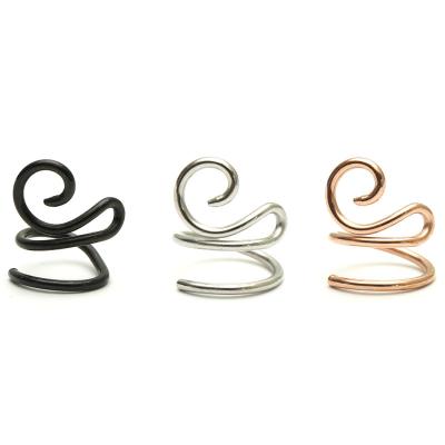 China Factory hot sale ER-679 environmental friendly non piercing jewelry stainless steel ear clip c-shaped cuff earrings for man and women for sale