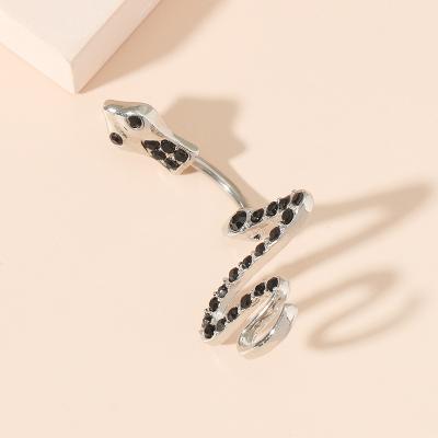 China 2021 New Arrival BBR-196 Christmas Zodiac Casual/Sporty Stainless Steel Black Zircon Snake Belly Button Rings Body Piercing Jewelry for sale