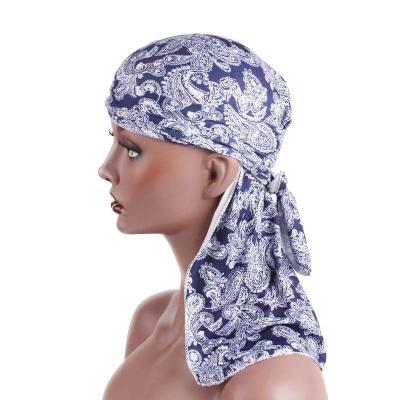 China Hot Selling Silky Durag Turban Wholesale High Quality Hood Designer Colorful Image T-306 Customized Durags for sale