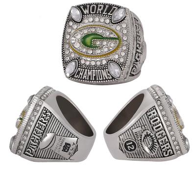 China 2010 Hot Sale NFL Green Bay Packer Hiphop Ring Alloy Set Diamond European and American Men's Ring Manufacturers Wholesale for sale