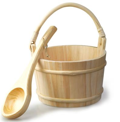 China Wooden Sauna Bucket of Dry Steam and Scoop Dry Sauna Accessories for sale