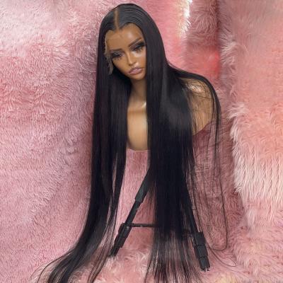 China Silky Straight Wave Lace Front Wig Remy Virgin Full Lace Wigs Hair Straight Body Weave Hair Wigs For Black Women DHL Transparent Swiss for sale