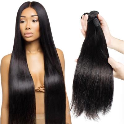 China Handmade Weft Brazilian Hair 34 36 Inch 38 40 Inch Raw Virgin Hair Cuticle Aligned Virgin Natural Hair Extensions Double Drawn for sale