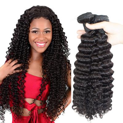 China Brazilian High Quality Human Unprocessed Deep Wave Human Hair Bundles Morein Wave Hair Extension Double Drawn Weft for sale