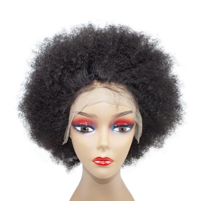 China Handmade Weft Afro Lace Frontal Wigs 8inch To 16inch Hot Sale Dropping Shipping From Morein Human Hair for sale