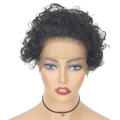 China No Shedding Natural Color Wigs Shortcut Pixie Wig Machine Made Curly Hair for sale