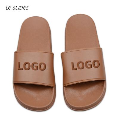 China 3D Mules Printing Logo House Slippers Custom Made For Men Flat Outsole Soft PVC Slips For Women Sandals for sale