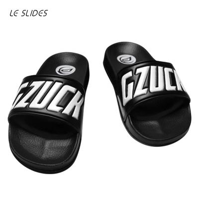 China Custom Made High Quality Beach Sandals Shoes Fashion Trend Logo PVC PVC Men Slippers with 3d Logo Embossed Logo Upper for sale