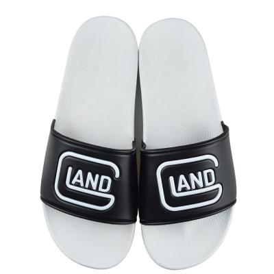 China Fashion Trend Good Quality Beach Sports PVC Empty Sandals Women Embossed Custom Logo Slides Men Flats Slippers Wholesale for sale