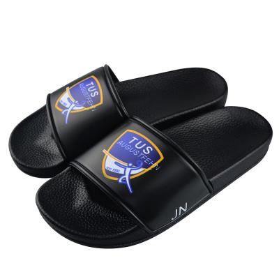 China Latest Fashion Trend Sports Club Personalized Your Name Slippers PVC Zapatillas Slides Flip Flops Digital Casual Men Printer Slippers for sale