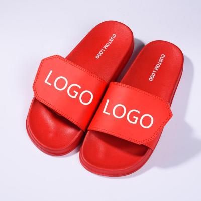 China Fashion Trend Good Quality Designer Slides Men Custom Logo Printed Flat Open Toe Slippers Shoes For Women for sale