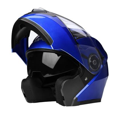 China Motorcycle Motocross Helmets DFG Racing Modular Safe Helmet Flip Up Cascos Para Moto Full Face Motorcycle Helmets Double Lens Motocross Helmet for sale