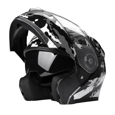 China Motorcycle Motocross Motorcycle Helmets DFG Dot Flip Up Helmet With Dual Sun Visor for sale