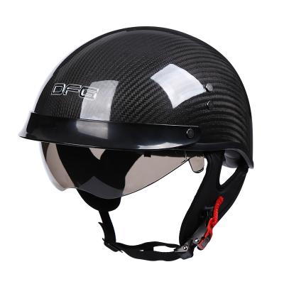 China Motorcycle Motorbike Motocross Half Helmets DFG Motorcycle Helmet With Sunshield Quick Release Strap Half Face Fit For Cruiser Harley Scooter for sale