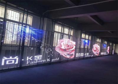 China Instalación fácil de visión del ángulo P3.9 de la pared de cristal LED transparencia ancha de la pantalla de la alta en venta