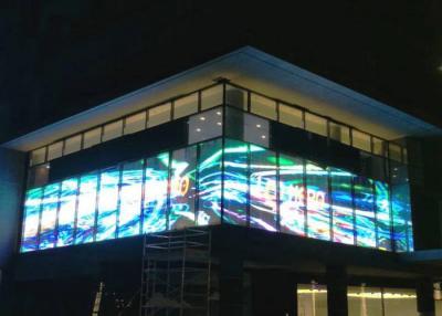 China Outdoor Advertising P10 Transparent Glass Led Screen High Brightness 500*1000mm Cabinet for sale