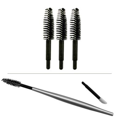 China Tree Shape Tapered Eco-Friendly Luxury Eyelash Extension Spoolie Brush With Refillable Mascara Wand On Professional Aluminum Brush Handle for sale