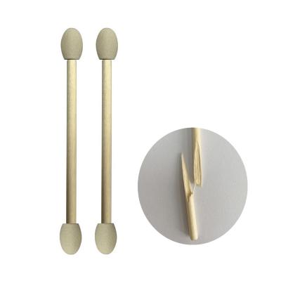 China Eco Friendly Wooden Handle Double Ends Sponge Tip Eyeshadow Applicators 25 Counts Per Bag for sale