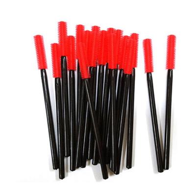 China Cylinder Shape Disposable Silicone Bristle Mascara Wand Eyelash Brush for sale