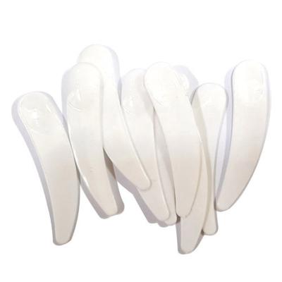 China PS 60mm Horn Shape Scoop Curved Cosmetic Cream Spatula for sale