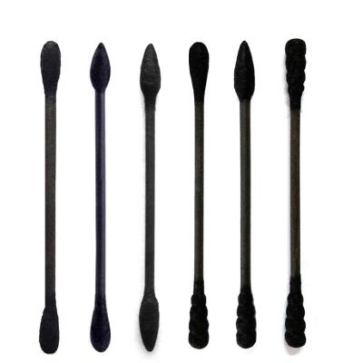 China Eco-friendly Cotton Stick Bamboo-Charcoal Paper Cotton Swab for sale