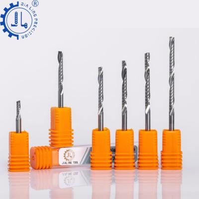 China CNC Bits For Engraving Single End Mill 3.175mm Acrylic Spiral Carbide Flute Acrylic Cutter PVC Cutter Tool for sale