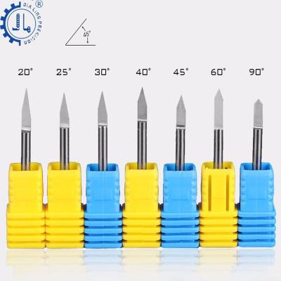 China Jialing Engraving Flat Bottom Bit Cnc Engraving Tool Cnc Carbide Flat Bottom V Shape Engraving Cutter Bit V-flute Milling Cutter Bit Engraving Bit router for sale