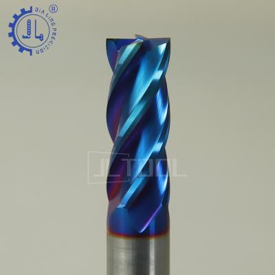 China Nano Blue CNC Bit 1/2/3/4 Flute Ends Mills Cutter Nano Blue 4 CNC Bit End Mill Cutter HRC65 Flutes Carbide Endmill For Very Hard Steel Or Hard Steel wood for sale