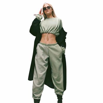 China Winter Plus Size Tracksuits Cropped Hoodie Tops And Pants Set Ladies Tracksuit Sweat Suits 2 Piece Tracksuits For Women Loungewear for sale