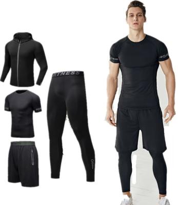 China Breathable Four-piece Spring Autumn Men Quick-drying Clothes High Elastic Basketball Training Running Sportswear for sale