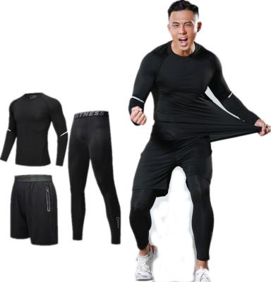 China Breathable Sports Suit High-Elastic Three-Piece Basketball Fitness Training Suit Quick-Drying Men's Running Suit for sale