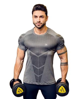 China Sustainable Mens Gym Wear Sports Training Pilates T Shirt With Print Sport Wear Fitness Shirt For Men for sale