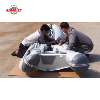 China Aluminum / Fiberglass PVC Hull Lightweight Inflatable Rib Foldable Boat 3.3m For Water Sports for sale