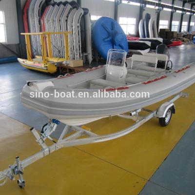 China Fiberglass 18 ft fiberglass rib boat orca hypalon rib540 best for Patrol & Rescue & Sightseeing for sale