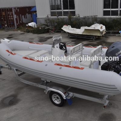 China Inflatable Fiberglass Hull Hypalon Rib Boat 18ft Fiberglass Rib Boat For Touring for sale